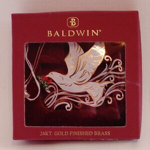 2007 Baldwin Dove Ornament 24kt. gold finished brass